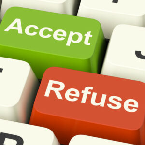 Accept And Refuse Keys Showing Acceptance Or Denial